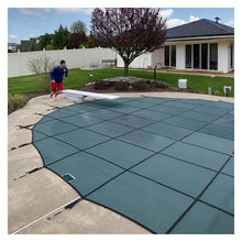 JYHHCYS 30ft 24ft 20ft 16ft 12ft 8ft 4ft Round Inground Pool Safety Cover, Customize Swimming Pool Safety Net Cover for All-Weather Protection, Heavy Duty Green Mesh Pool Cover(31.6ft)