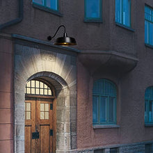 METOJIA Outdoor Gooseneck Barn Light - 24 Inch Black Farmhouse Wall Sconce with Dusk to Dawn Sensor (2 PCS)