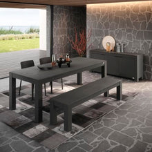 Mobili Fiver, Rachele Extendable Dining Table, 63(89) x35 in, Ashwood Black, for 6-8 People, Expandable Dining Table for Kitchen, Living Room, Italian Furniture
