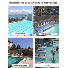 BSNANCA 31X31 inch Pool Rail 250Lbs Load Capacity Rustproof Pool Handrail Humanized Swimming Pool Handrail with Blue Grip Cover & Screws