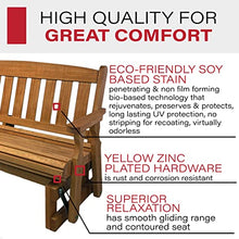 Amish Casual Heavy Duty 800 Lb Mission Pressure Treated Porch Glider (4 Foot, Cedar Stain)