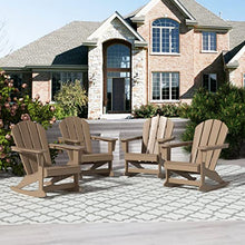 WO WESTIN OUTDOOR Classic Patio Rocking Chair Set of 4 PCS Weathered Wood