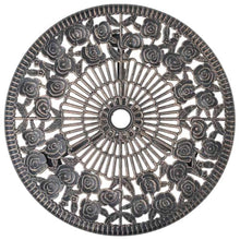 HGFDVCMR 23 Inch Cast Aluminum Bistro Table, Round Bronze Floral Motif