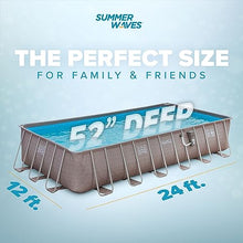 Summer Waves Elite 24' x 12' x 52" Rectangular Above Ground Swimming Pool Set Gray