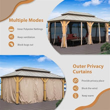 Sturdy Cedar Wood Frame Gazebo with Rustic Appearance for Lawn Events and Backyard Parties, Large Outdoor Shade Shelter with Customizable Paintable Surface for BBQ and Weddings (12'X20')