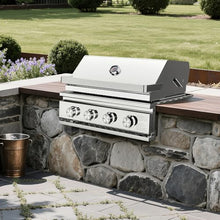 Built In 4-Burner Propane Gas Grill, 304 SS, 32000 BTU, 516sq.in., BBQ