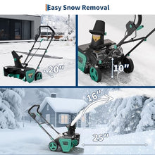 2x20V Electric Snow Blower Cordless - 20 in Width, 10 in Depth, 25 ft Throwing Distance, Brushless Motor Snow Thrower with 180° Rotating Chute & Dual LED Lights for Walkways Driveways, Lake Blue