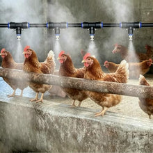 Chicken Coop Misting Cooling System Kit, Drip Irrigation Kits for Garden/Outdoor Plants, Wall-Mounted Lawn Sprinklers Watering for Yard/Greenhouse