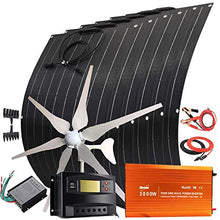 1000W 12V/24V Solar Wind Turbine Generator Kit: 400W Wind Turbine+ 6pcs 100W Flexible Solar Panel & 3000W Power Inverter + 60A Charge Controller for Homes Boat Charge Battery (with 3000w inverter)