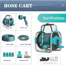 Portable Garden Hose Cart, Water Pipe Reel Cart for Washing, Hose Reel Yard, Cleaning Water Pipe Storage (30m)