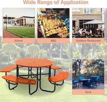 SENPUST 46.45" Outdoor Picnic Table, Metal Picnic Table, 1 Umbrella Pole