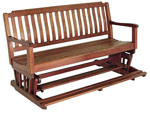 Whitecap Teak Glider Bench with Built-in Footrest