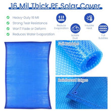 Large Pool Solar Blanket Bubble Cover, 16 Mil Blue Solar Blanket Stops Leaves Getting in Pool, for Above Ground/In-Ground Pools, Custom Trim to Fit Any Shape,(17x29ft(518x884cm))