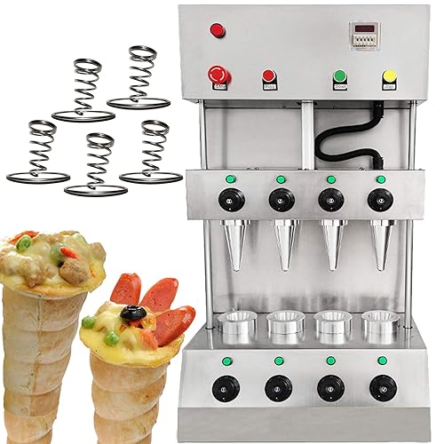 TXMACHINE 4 cone maker machine commercial pizza cone machine Handheld Pizza Making Machines for pizza shop with pizza oven,Display Cabinet (cone machine, 220V/50HZ)
