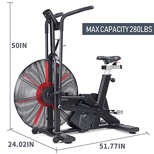 leikefitness AirBike Indoor Cycling Stationary Bicycle Black With Red