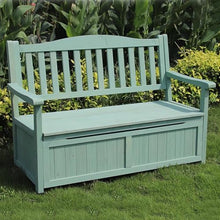 TBLOTYD Weatherproof Outdoor Storage Bench with Backrest & Armrests - Stylish Garden Seating for Balcony, Yard & Deck - Green Park Bench for Patio Storage Solution