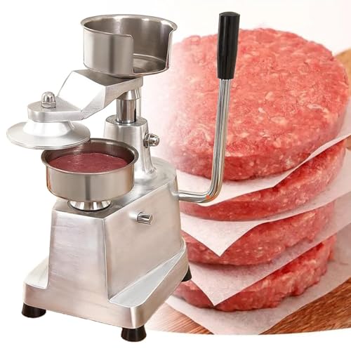 SDdPulse Burger Press Patty Maker Machine Burger Maker Machine, Commercial Hamburger Patty Maker, Kitchen Meat Forming Processor with Patty Papers,150mm