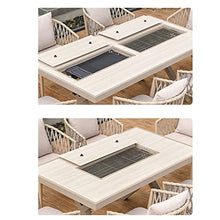 cfycfy987 Grilling Table Outdoor Barbecue Tables Leisure Courtyard Table Villa Yard Household Aluminum Alloy Multi-Function Stove Outdoor(150X90cm)