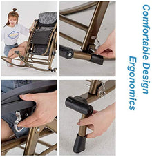 Lightweight Rocking Recliners Relaxing Armchair Adjustable Footrest and Backrest Ferroalloy Tube Rack No Need to Install for Beach Garden Etc (Color : B)