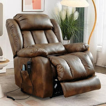 Dual Motor Massage Heat Recliner Chair, Leather Electric Lift Recliner