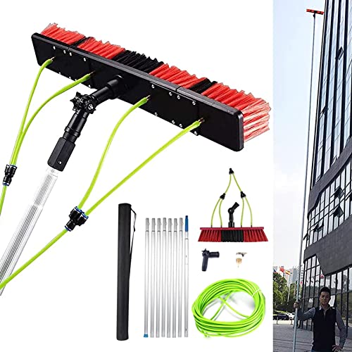 Solar Panel Cleaning Brush with Extension Pole Telescopic Window Cleaning Brush for Conservatory Roof Photovoltaic Panels and Solar Panels 50CM Brush Head 9m Extendable Water Fed P