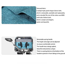 Folding Camping Wagon Collapsible Beach Garden Trolley Cart Heavy Duty Utility Garden Yard Folding Cart with Side Pocket Cup Holders Carry Bag ()