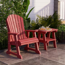 Wildridge Heritage High Fan Back Chair, Cardinal Red - Outdoor All-Weather Poly Furniture for Patio, Deck, Yard