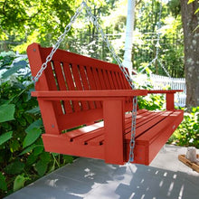 Highwood Lehigh Porch Swing, 5 Feet, Rustic Red