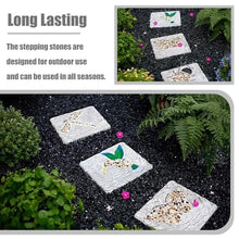 Elitix Stepping Stone Square Step Gardening Stones with Pebble, Outdoor Walkway Stepping Lawn Stone Set Concrete Material, 31x21cm Tiles for Decorative Garden Path(Color:Set of 4)