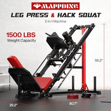 Mappding Leg Press Machine Hack Squat Equipment with Red Cushion