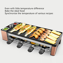 Grill for Eight People, Includes Granite Cooking Stone, Reversible Non-Stick Grilling Surface, and 8 Paddles - Great for Cheese Melting and Indoor Grilling by Get Together/Party (Color : Yellow)