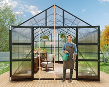 HOWE 10x14x8.4 FT Polycarbonate Greenhouse with 4 Vent Windows