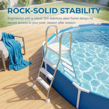 AIBOTY 52 Inch Versatile Stainless Steel A Frame Above Ground Swimming Pool Ladder with Heavy Duty Plastic Double Sided Steps, 550 lbs Capacity,5 Step for 63 in