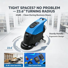 EQCOTWEA Commercial Floor Scrubber Machine 20" Walk-Behind Auto Scrubber