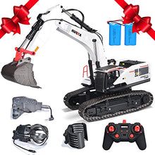 HuiNa RC Excavator 1:14 Metal Remote Control Digger White