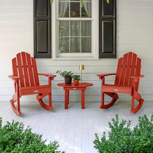 highwood Classic Westport 2 Adirondack Rocking Chairs with Side Table, Rustic Red
