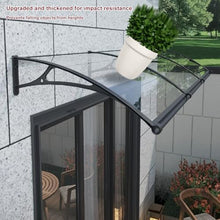 Outdoor Front Door Patio Awning, UV Resistant Polycarbonate, Sun Rain Shelter with Aluminum Brackets (100x280cm)