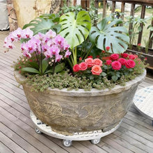 Laohucai Heavy Duty Potted Plant Caddy, Outdoor Indoor Metal Plant Trolley- Flower Pot Rack for Patio Yards Gardens Balconie(67x67cm)