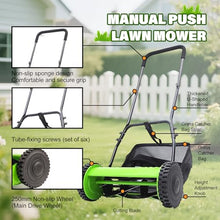 Push Lawn Mower with Adjustable Height, Environmentally Friendly Design, and Manganese Steel Blades for Efficient Lawn Care in Small Yards, Gardens, and Residential Areas(16in)