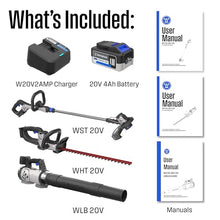 Westinghouse 20V Cordless Leaf Blower, 350 CFM, 110 MPH + 22" Cordless Hedge Trimmer, Dual-Action Steel Blades + 2-in-1 Cordless String Trimmer & Edger, 12" Cutting Path with 4.0Ah Battery & Charger