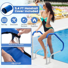 LSJINGS 49‘‘ x 34‘‘ Pool Handrail, In Ground Pool Rail with Blue Heat & Slip Resistant Cover, 316 Stainless Steel 550LBS Load Capacity Pool Railing for Pool, Deck, Water Park(2)