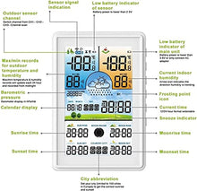 JDXQBLD Thermometer and Hygrometer, Wireless Weather Station, Accurate Indoor Outdoor Temperature Meter Gauge and Humidity Monitor, with Weather Forecast, External Sens
