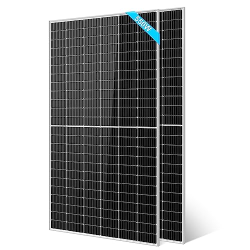 SUNGOLDPOWER UL61730 2PCS 550W Solar Panels Monocrystalline,Waterproof IP68,High Efficiency Solar Panel for Charging Station,Household,Marine,On/Off Grid Solar System (Total 1100W)