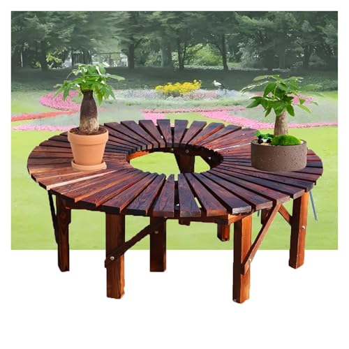 BXKCFYBSQ Wrap Around Wooden Tree Bench,Garden Balcony Flower Stand,Outdoor Furniture Decoration Seating,Shape Extends Infinitely,for Patio Park Lawn