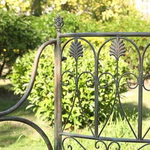 GRFIT Outdoor Bench Garden Bench Vintage Green with Backrest, Double Iron Seating for Outdoor Balcony, for Porch, Patio, Park, Chairs Garden Bench