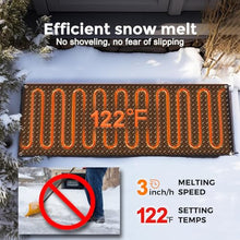 Electric Heated Snow Melting Mats for Outdoor Walkway Stairs Steps Driveway Walkway Sidewalk, Series Connection Rubber 10 x 30 Inch Snow Ice Melting Non-Slip Front Door Foot Mat (Size:5PCS 10×30in)