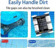 WZUOPG Robotic Pool Cleaners Without Rope, Automatic Pool Vacuum Cleaner, Intelligent Route Planning, Wall Climbing, Strong Attraction, Fast Charging, Very Suitable for Swimming Pools
