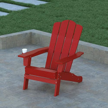 EMMA + OLIVER Tiverton Adirondack Chairs Set of 4 Weather Resistant Poly Resin Red