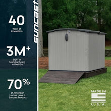 Suncast Horizontal Storage Shed, 98 Cu Ft, Resin, Glidetop, Sliding Lid