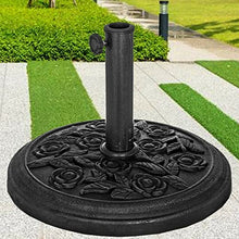 Black Cast Iron Round Umbrella Parasol Base Stand Patio Outdoor Garden Heavy 9kg